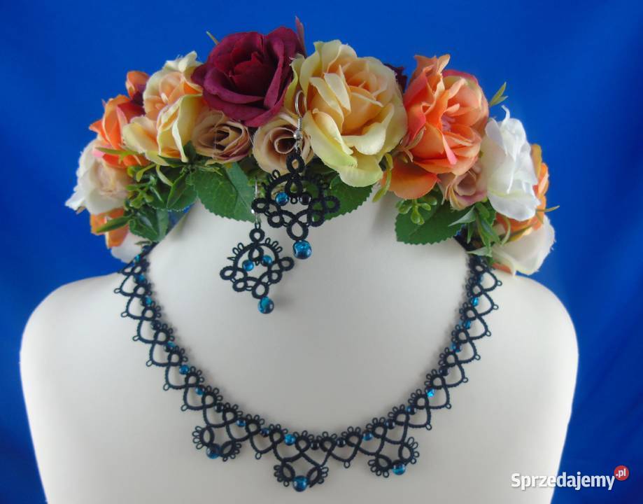 Biżuteria frywolitkowa Wiśniowa