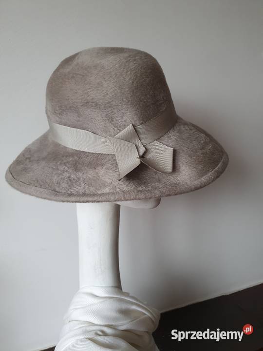 Kapelusz beżowy szary siwy 10 śląskie