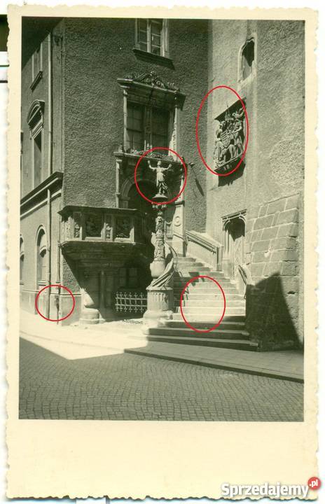 Stara fotografia pocztówka pomnik rzeźba