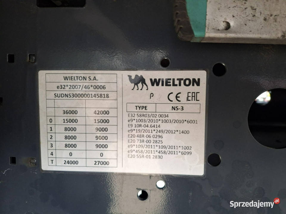 firana Wielton ns 3 Wileton ns 3 Poleasingowe BZ Komorniki