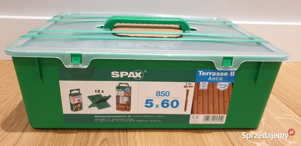 wkręty do tarasu SPAX 5 x 60 850 sztuk zestaw Poczesna