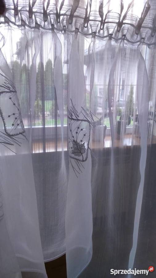 Firanka organtyna biała haftlamówka Radom