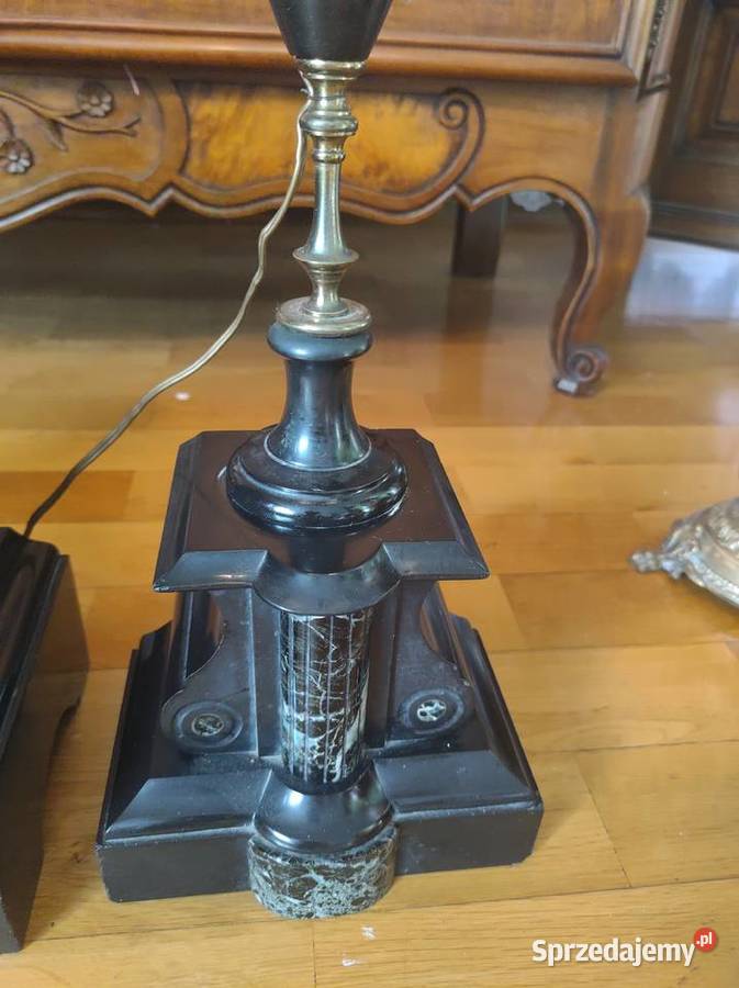 zegar marmuroewy z francji z kaladabrami Antyki Fałków