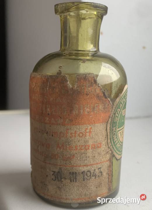 Warszawa 1943 butelka szczepionce durowa Antyki Łowicz