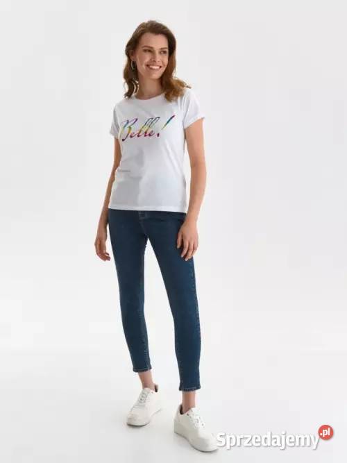 biały tshirt z napisem Top Secret