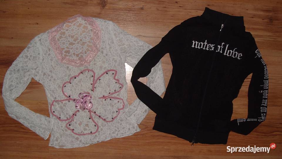 2x Siateczkowe Bluzeczki Zamek Cekiny r 3436 długi Rawicz