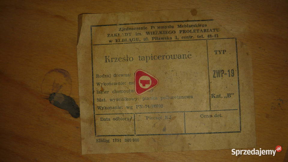 Krzesła tapicerowane z PRL typ ZWP19 Komplet 4 Krzesła Sokółka sprzedam