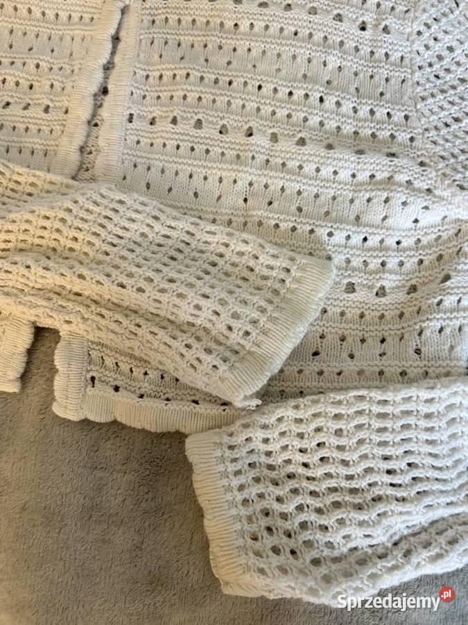 Sweter bolerko ażurowe białe kremowe biały Bluzy Jasło sprzedam