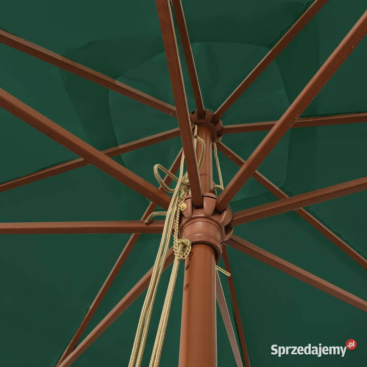 Parasol ogrodowy na drewnianym słupku zielony Warszawa