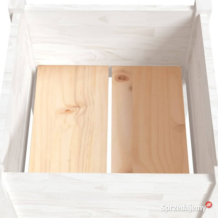 Donice ogrodowe 2 białe 40x40x70 drewno sosnowe