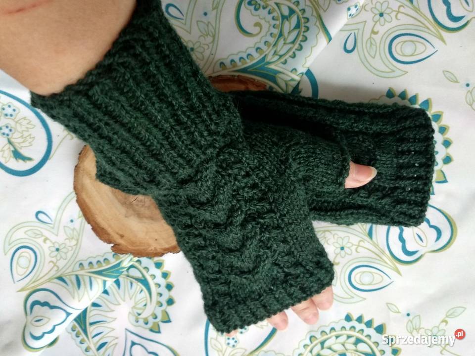 Rękawiczki mitenki zieleń butelkowa Warszawa