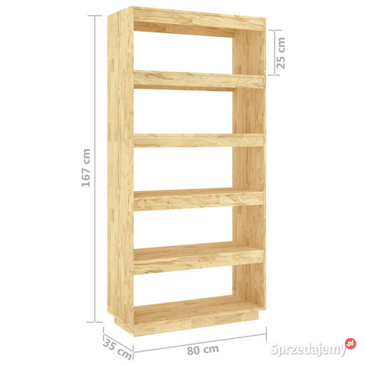 Regał na książkiprzegroda 80x35x167 lite drewno Warszawa