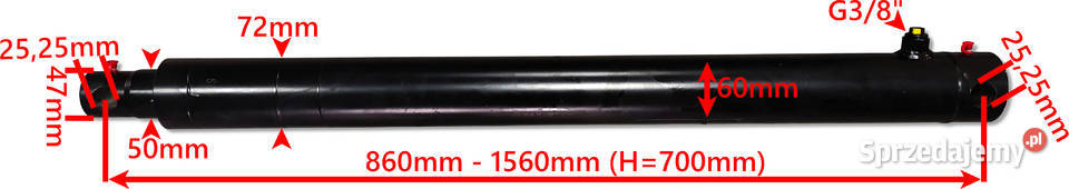 SIŁOWNIK Cylinder Hydrauliczny NURNIK 50x SKOK Solec Kujawski sprzedam