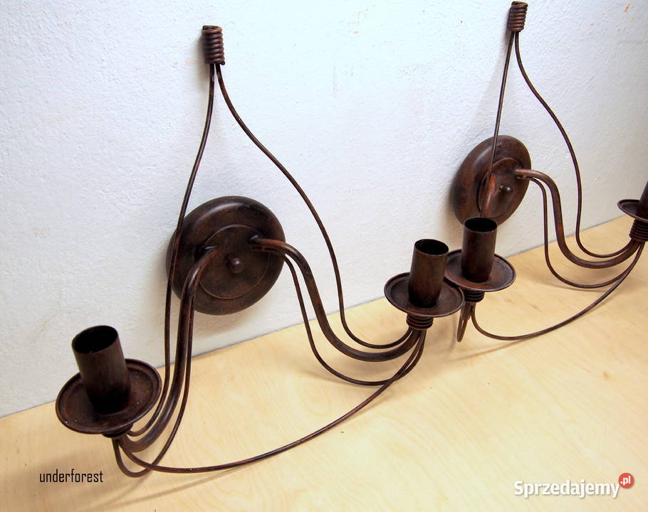 Świecznik naścienny kinkiet podwójny na 2 świece wielkopolskie