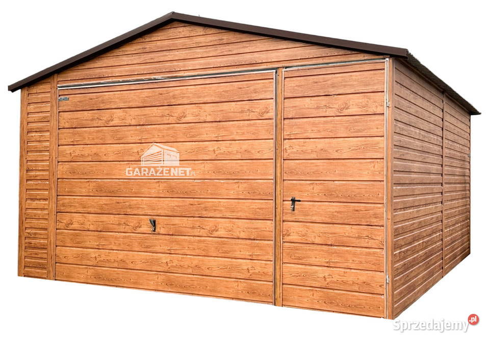 GARAŻ BLASZANY 45x5 m BRAMA UCHYLNA DRZWI Ogród