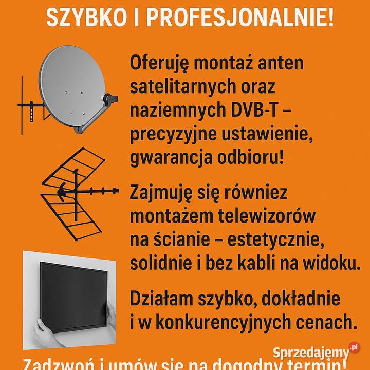 Montaż anten satelitarnych i naziemnych Trzebinia