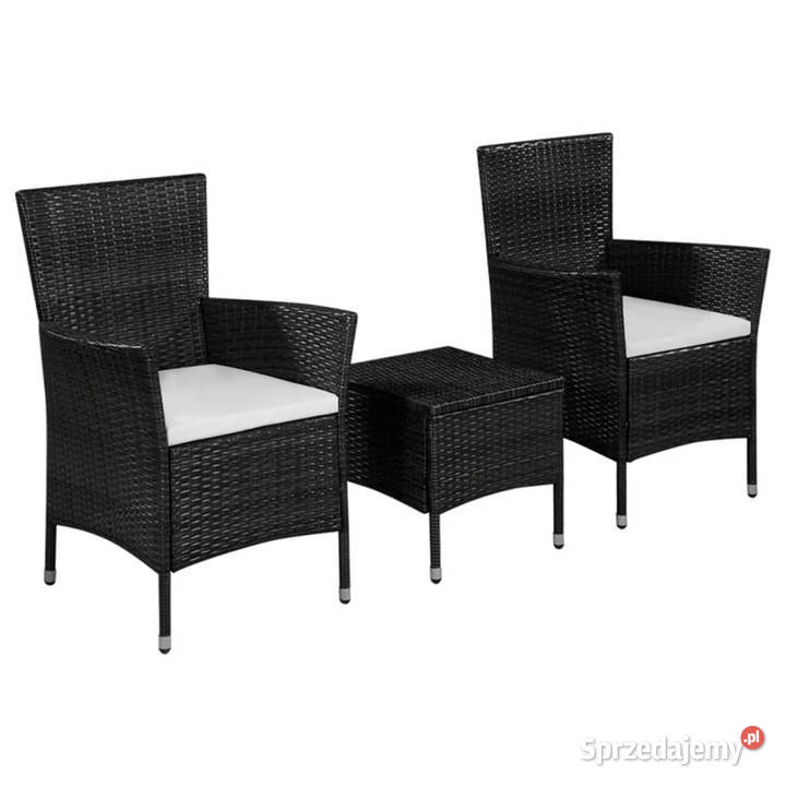 3cz zestaw mebli bistro rattan PE czarny WM44094