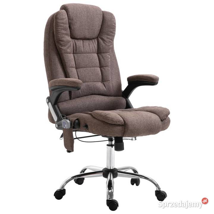 vidaXL Krzesło biurowe z masażem, brązowe,20243