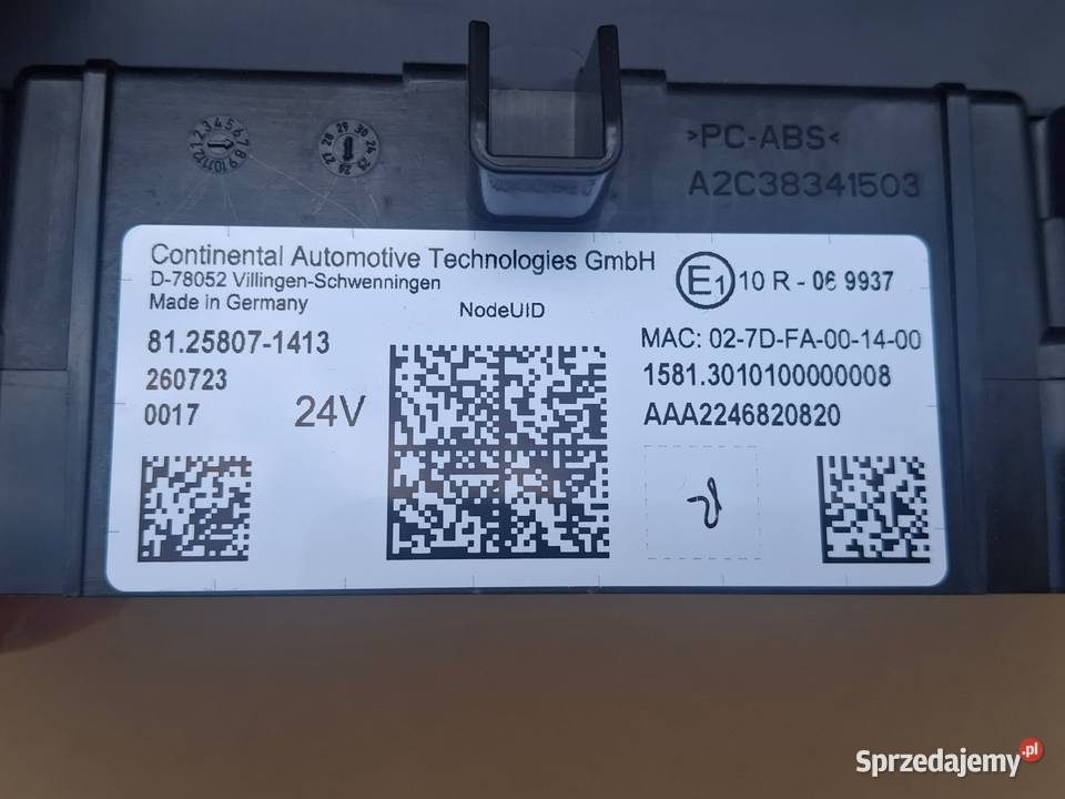 MAN TGX TGS TGM TGL TG3 LICZNIK WYŚWIETLACZ Bieleń