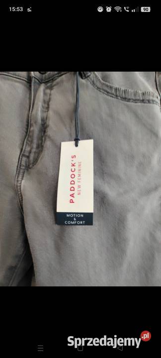 Spodnie damskie jeansy szare XL Rzepkowo