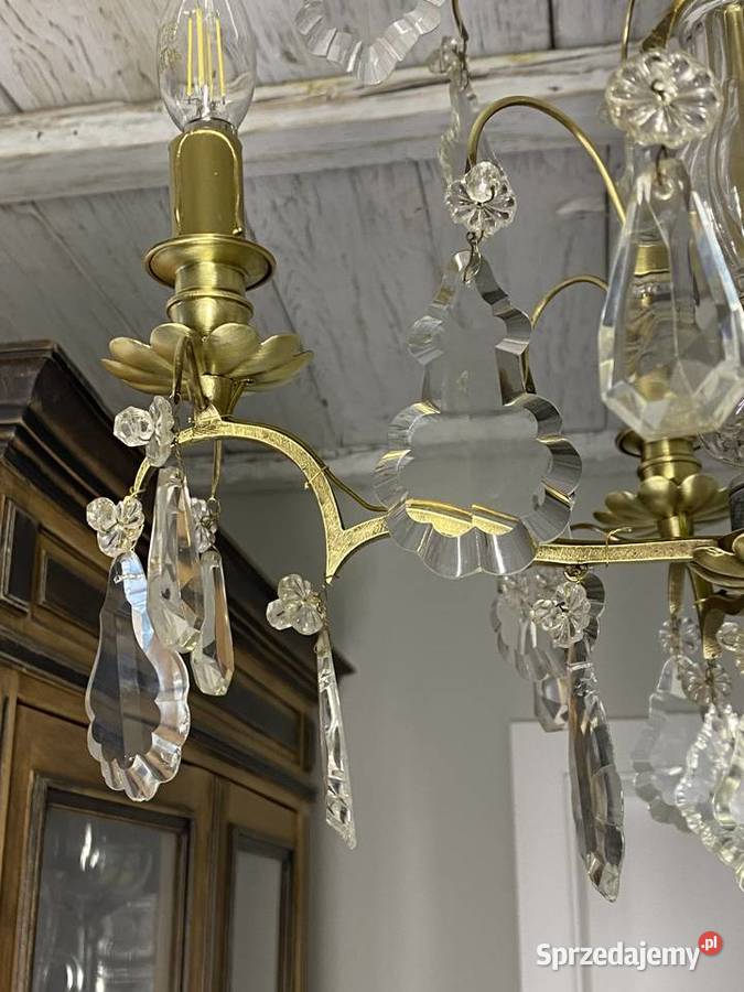 Francuski kryształowy Żyrandol 12 renowacji Poznań sprzedam