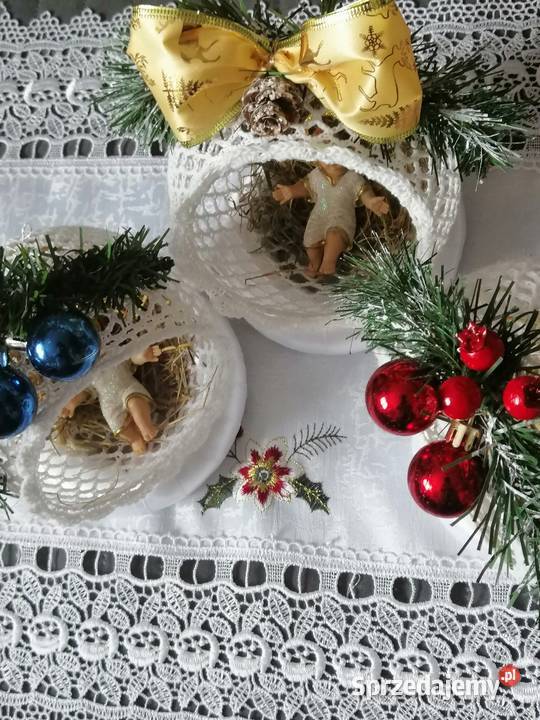 Stroik świąteczny szydelkowy Ozdoby świąteczne Katowice