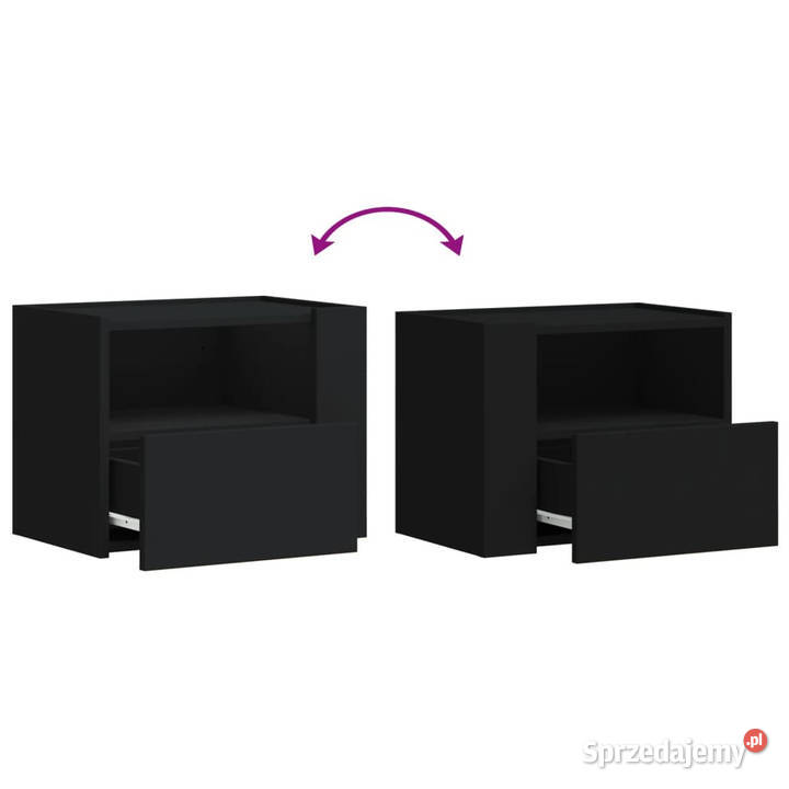 Wisząca szafka nocna czarna 45x30x35 WM848313 Nocne Warszawa