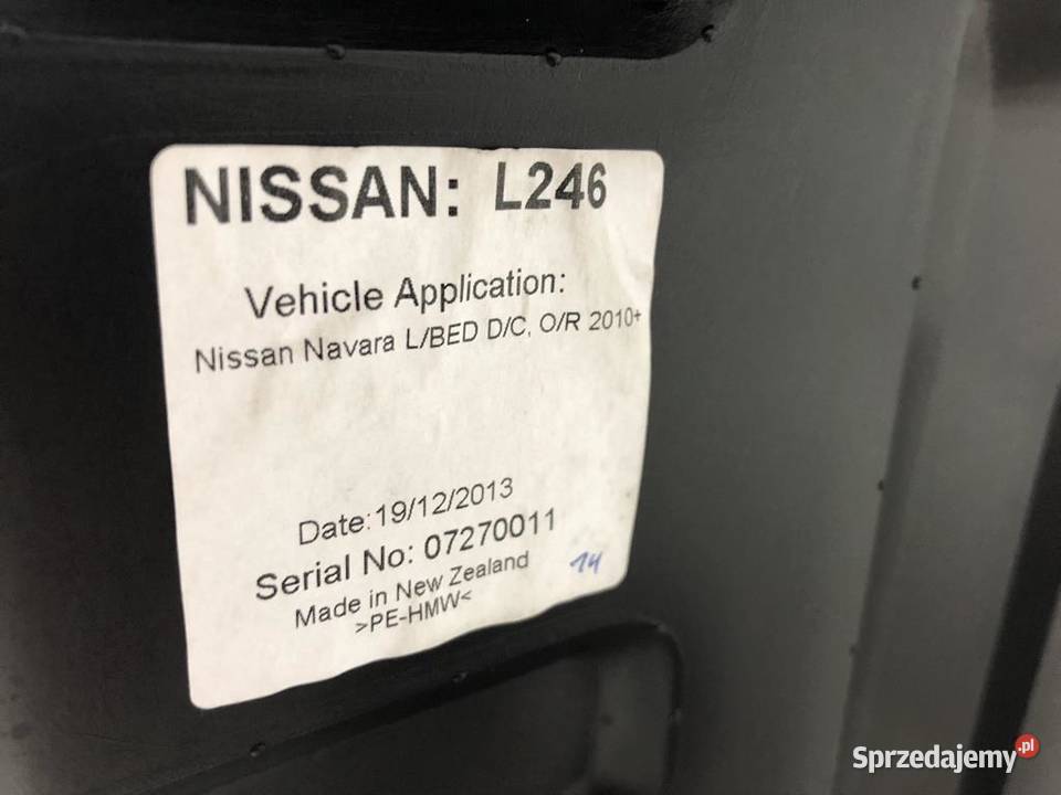 Kuweta wykładzina plastikowa wanna Nissan Navara terenowe Karoseria Pasłęk