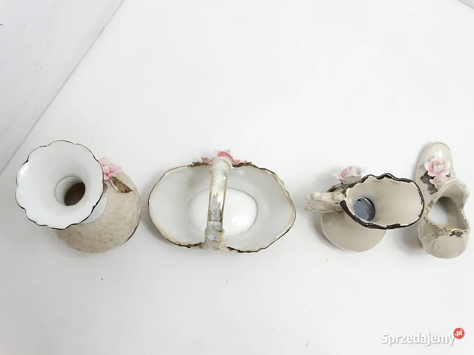 Porcelanowe Miniaturki Figurki Z Różami Vintage