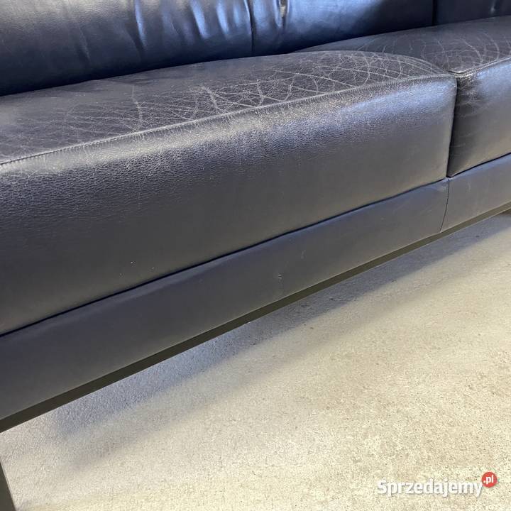 Sofa skórzana 2osobowa klasyczna na drewnianych Budno