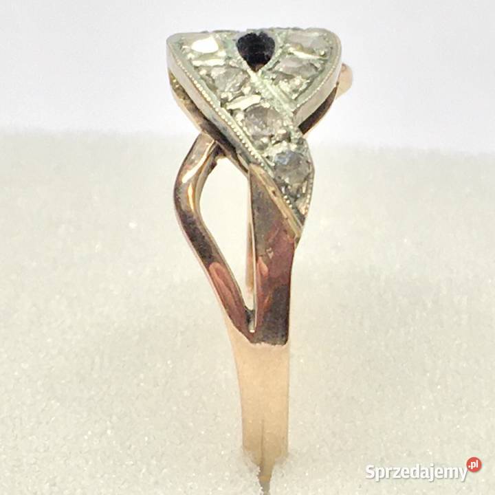 Złoty PIERŚCIONEK 585 14K BIAŁE i RÓŻOWE złoto