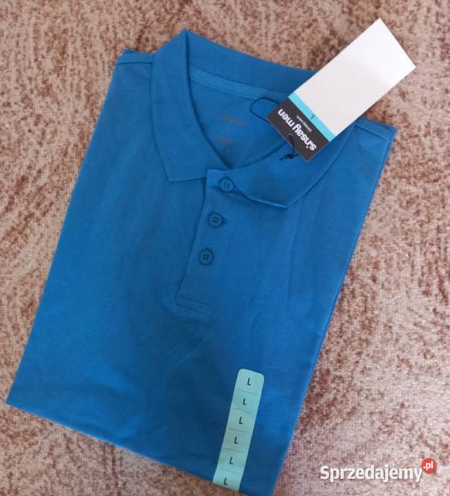 niebieska koszulka męska polo Sinsay Olkusz