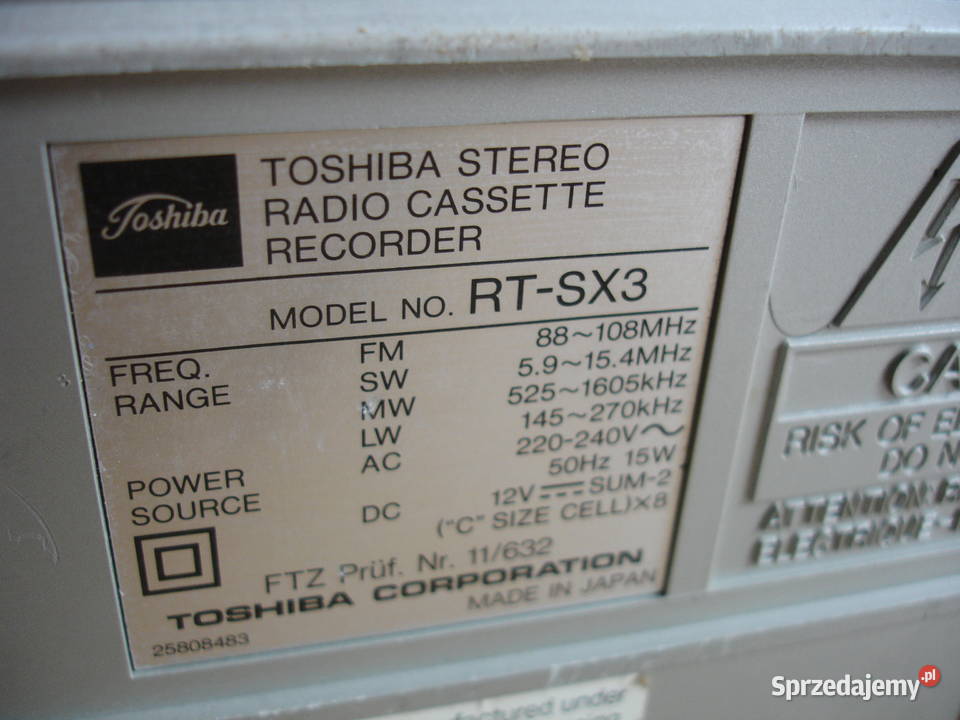 Radiomagnetofon TOSHIBA RTSX3 Zielona Góra