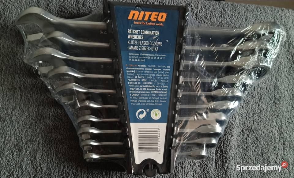 NITEO klucze płaskooczkowe z grzechotką zestaw Ełk sprzedam