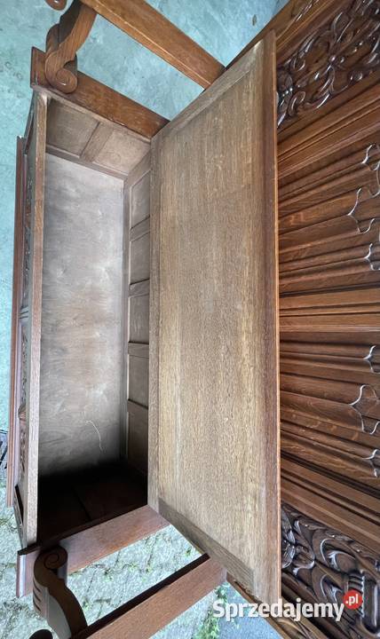 Ława gdańska neorenesans lite drewno ręcznie 120.5cm Warszawa