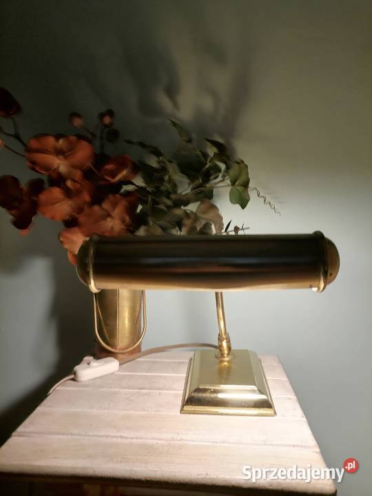 Stara mosiężna lampa gabinetowa z łat 60 tych Kraków