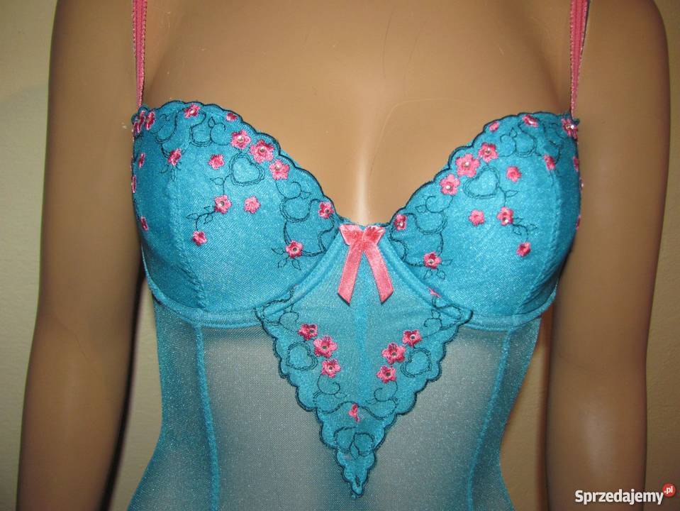 Błękitne uwodzicielskie body rozmiar XS miseczka Zamość