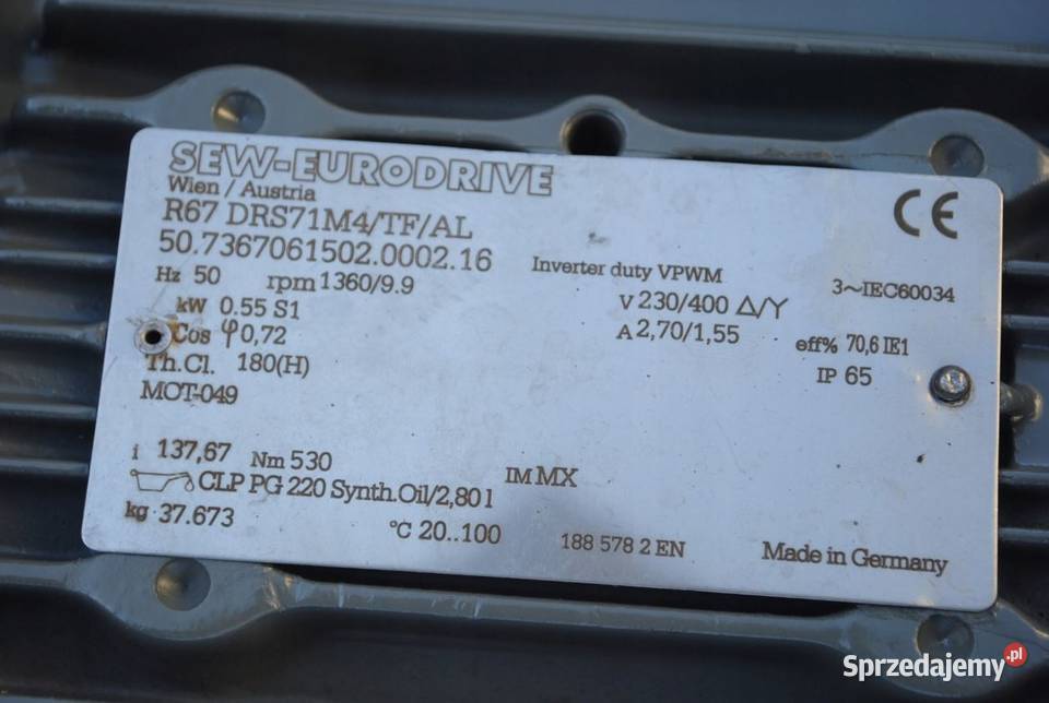 Motoreduktor 055kw 99obrmin SEW Kargowa sprzedam