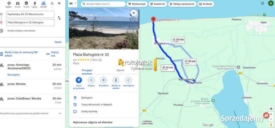 Do sprzedaży działka 1156m2 Wierzchucino 25m