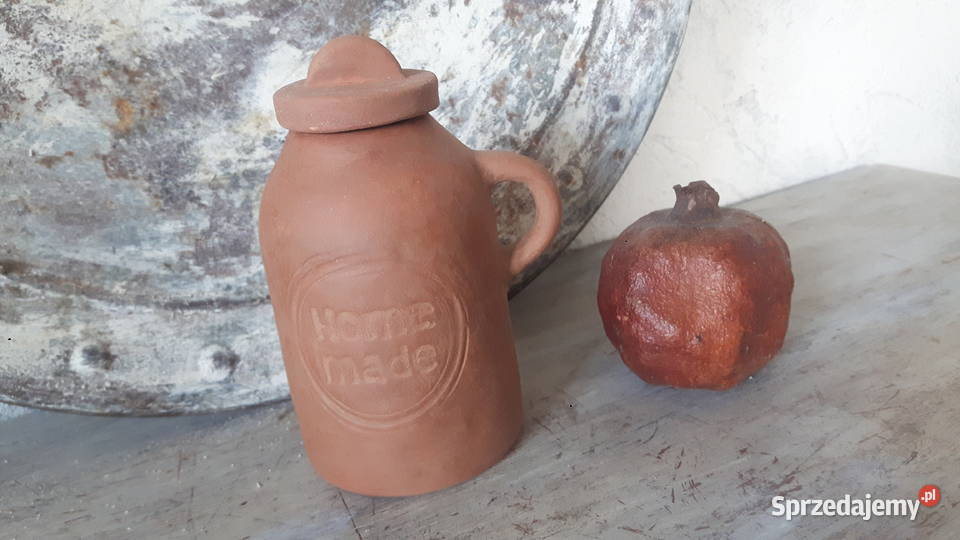 Butelka ceramiczna ręcznie wykonana na zioła mazowieckie