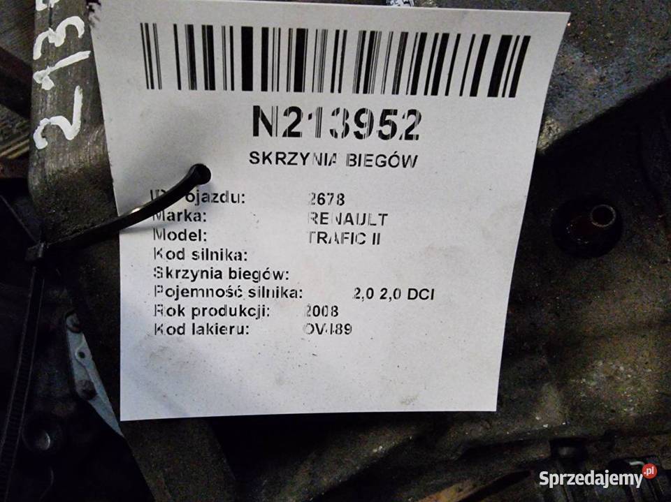 SKRZYNIA RENAULT TRAFIC II PF6 M9R PF6M9R osobowe Lipno