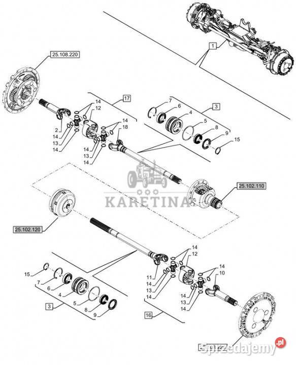 Holland T6070 Półoś 47912960 Jastrzębniki