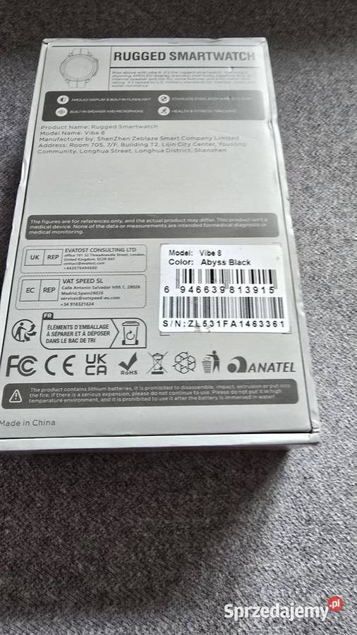 Smartwatch Zeblaze Vibe8 Czarna Woda