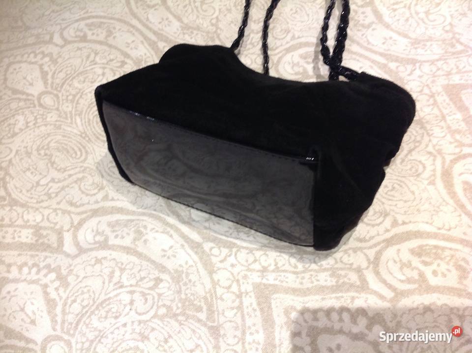 Torebka Czarna Skórzana Zamszowa Damska lubuskie Nowa Sól