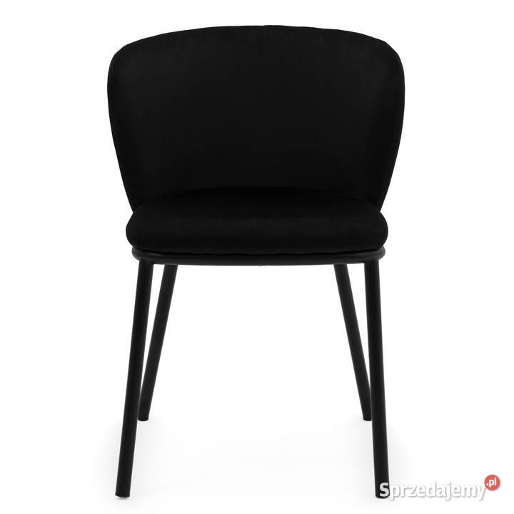 Czarne Krzesło Tapicerowane Bari Wysyłka 24H 54cm wielkopolskie Tarchały Małe