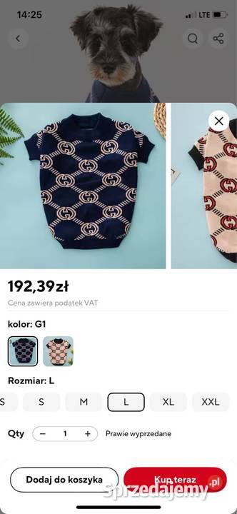 Nowy sweterek ubranko psa GG Gucci L Warszawa sprzedam