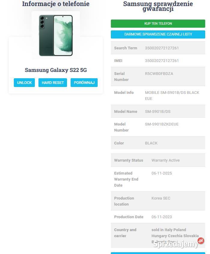 SAMSUNG S22 5G Gwarancja 2025r Folia etui 8GB Nowy Sącz