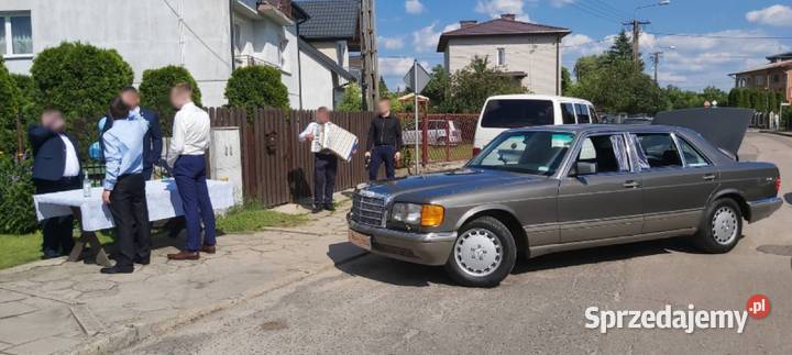 UWAGA Mercedes SKlasa W126 wynajem auto do ślubu Warszawa