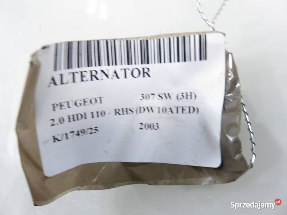 ALTERNATOR PEUGEOT 307 20 HDI 9646477580
