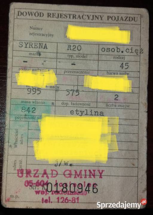 Do sprzedania syrena R20 Głogów